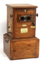 A French stereographic table viewer, 'Le Taxiphote' by Jules Richard, in a mahogany case with