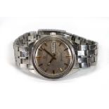 A gentleman's stainless steel automatic Seamaster wristwatch by Omega, the circular dial with gold