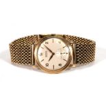 A gentleman's 9ct yellow gold Precision wristwatch by Rolex, the circular dial with gold coloued