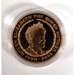A Royal Mint 22ct gold proof memorial crown commemorating the life of The Queen Mother, 39.94 gms,