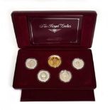 A Royal Australian Mint 'The Royal Ladies' five silver coin and medallion set, cased