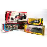 Four Corgi Toys models:41 1902 State Landau,161 Elf Tyrrell Project 34, 191 Texaco Malboro McLaren