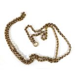 A yellow metal belcher link muff chain, l. 83 cm, 17.5 gms