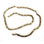 A 9ct yellow gold fancy swirl link necklace with lobster clasp, l. 45.5 cm, 17.5 gms