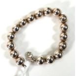 A silver ball link necklace, stamped 'Tiffany & Co.', l. 18 cm