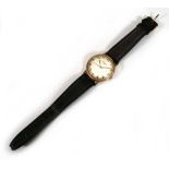 A gentleman's 9ct yellow gold wristwatch by Rotary, the circular silvered dial with gold coloured