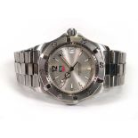 A gentleman's stainless steel Professional 200 meters wristwatch by Tag Heuer, the circular silvered