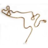 A 14ct yellow gold fine boxlink necklace, l. 40.5 cm, 4.7 gms