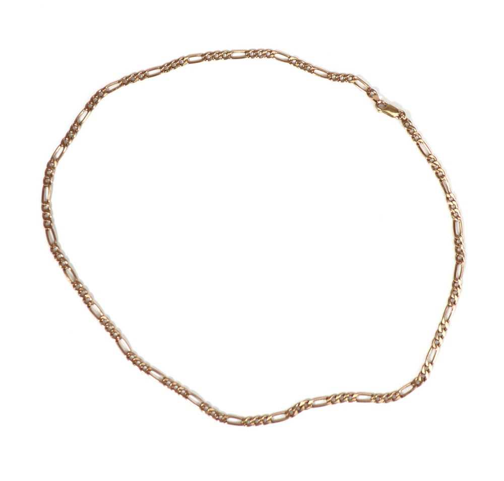 A 9ct yellow gold figaro link necklace with lobster clasp, l. 52 cm, 7.2 gms