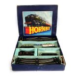 A Hornby O gauge tank goods train set, two 1st class coaches and a passenger brake van, all boxed (