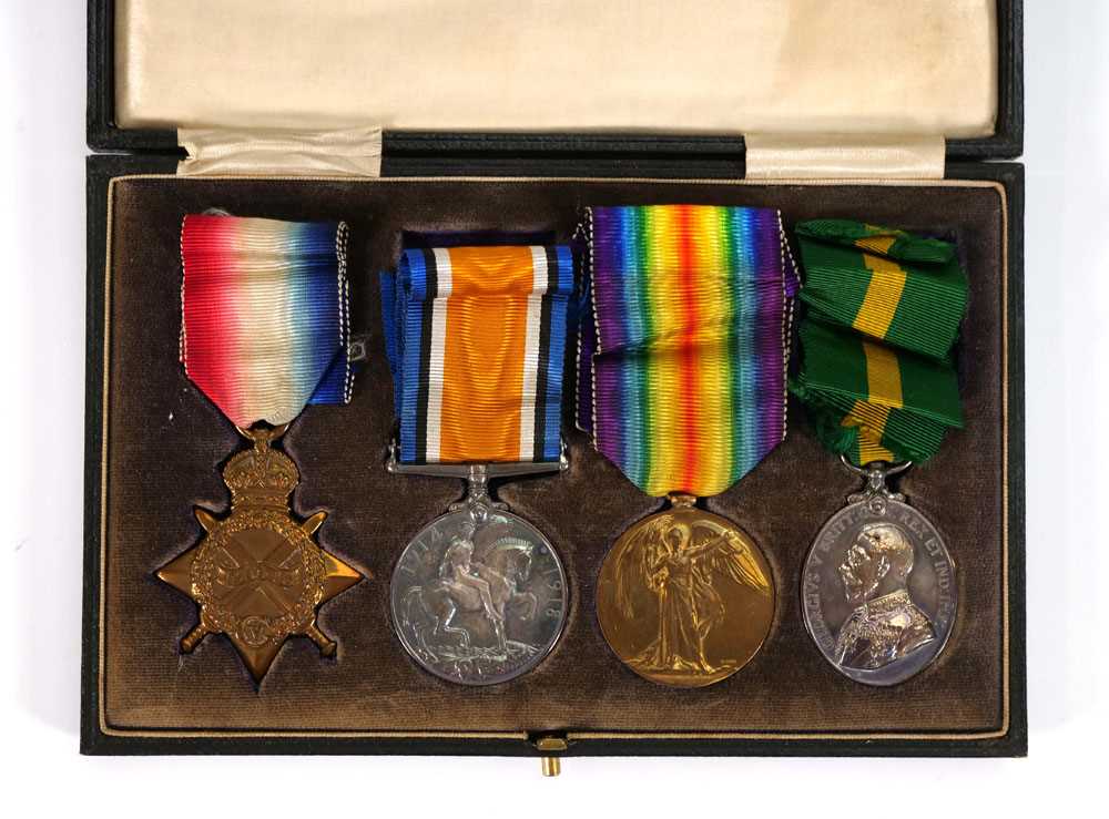 A cased set of four First World War medals awarded to 630 Corporal C W Inman RFA/RA including a - Bild 2 aus 2