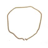 A 9ct yellow gold curblink necklace with lobster clasp, l. 51 cm, 12.2 gmsNecklace w. 3.5 mm. Some