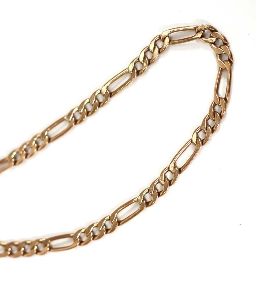 A 9ct yellow gold figaro link necklace with lobster clasp, l. 52 cm, 7.2 gms - Image 3 of 4