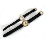 A ladies 9ct yellow gold wristwatch by Longines, the circular white dial with black Roman numerals