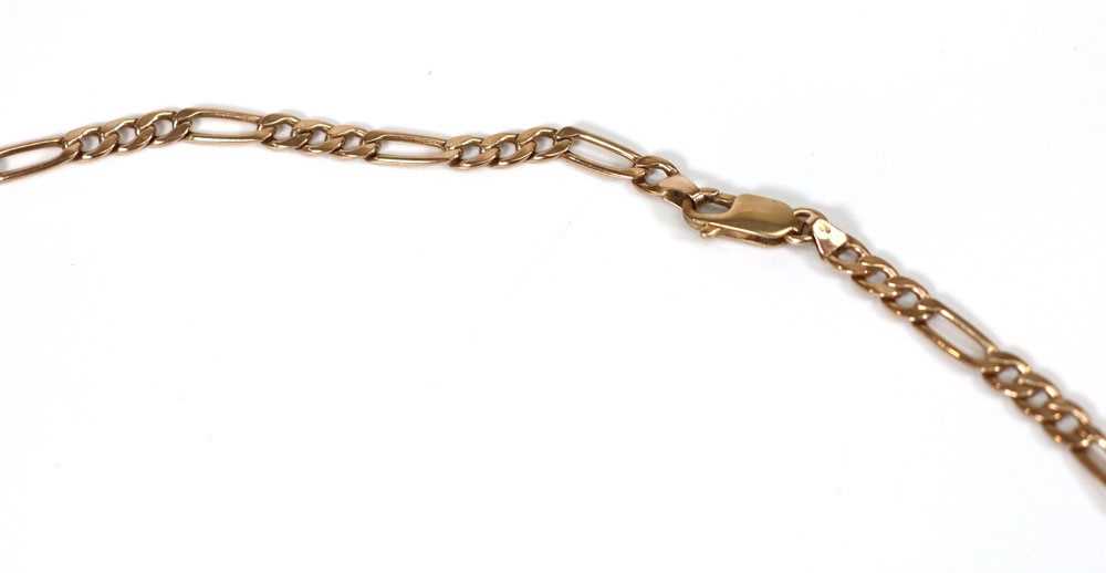 A 9ct yellow gold figaro link necklace with lobster clasp, l. 52 cm, 7.2 gms - Image 2 of 4