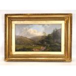 William Richardson (fl. 1842-1877),A Highland landscape,signed and dated 1841,oil on canvas,image 30
