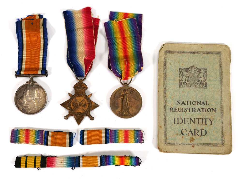 A First World War trio of medals including 1914-1915 Volunteer Star, War and Victory Medals