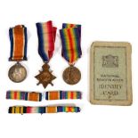 A First World War trio of medals including 1914-1915 Volunteer Star, War and Victory Medals