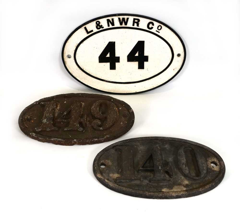 Three cast-iron railway bridge plates including L & N W R Company and two others (3)