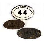Three cast-iron railway bridge plates including L & N W R Company and two others (3)