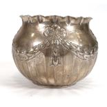 A late Victorian silver bowl decorated with swags in the Neo-Classical manner, maker CE, London