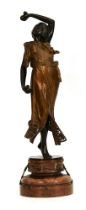Carl Kauba, aka T. Curts (Austria, 1895-1929), a bronze figure modelled as a dancer, with a gilt