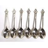A set of six pierced silver teaspoons, maker CB&S, Sheffield 1940, overall 2.2 ozs (6)