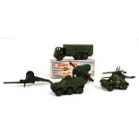 A Dinky 622 10 ton Army truck, boxed, two further military models and three artillery models (6)