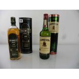 2 bottles, 1x Bushmills Malt 10 year old Single Malt Irish Whiskey with carton 40% 70cl & 1x Jameson