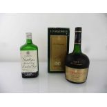 2 bottles, 1x Courvoisier VSOP Fine Champagne Cognac old style with box 40% 1 litre & 1x Gordon's