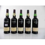 5 bottles of Blandy's Madeira, 3x Duke of Clarence Rich 19% 75cl & 2x Duke of Cumberland Medium Rich