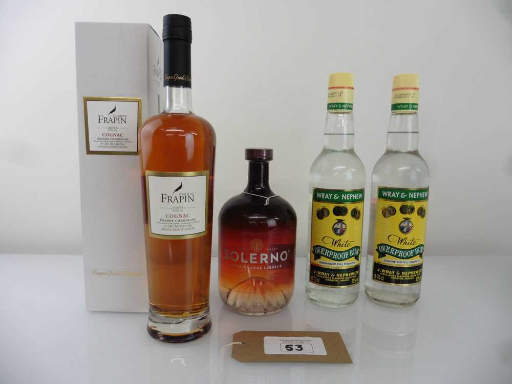 +VAT 4 bottles, 1x Frapin 1270 Grande Champagne Cognac 1ier Cru Single Family Estate with box 40%