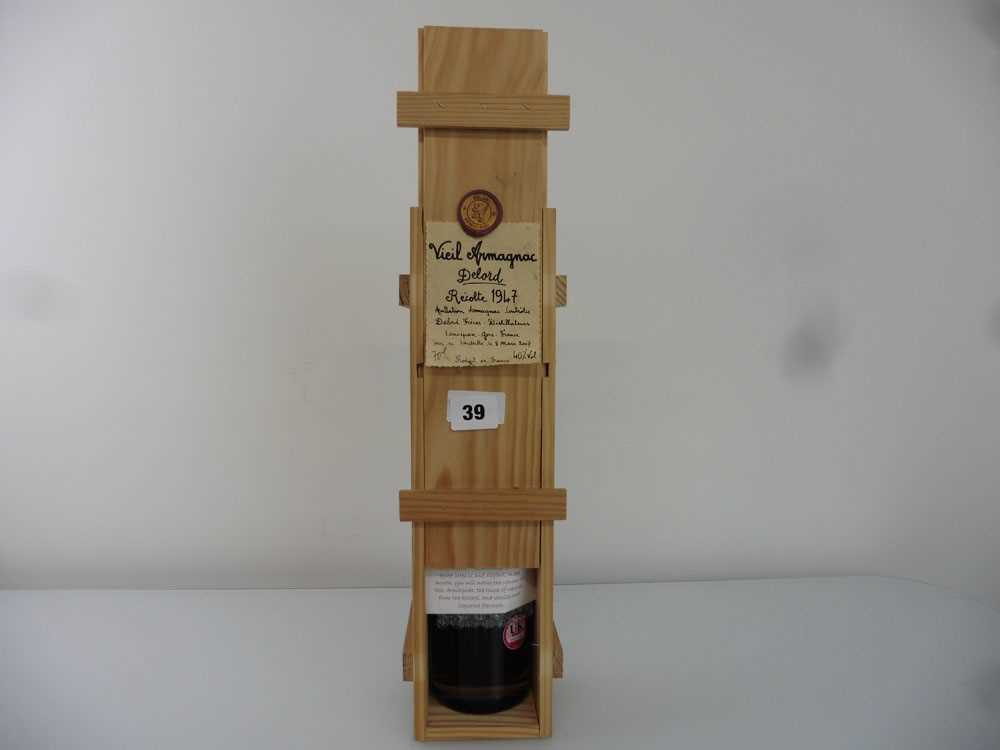 A bottle of Delord Freres 1947 Vieil Armagnac bottled in 2007 with wooden box 40% 70cl - Image 5 of 5