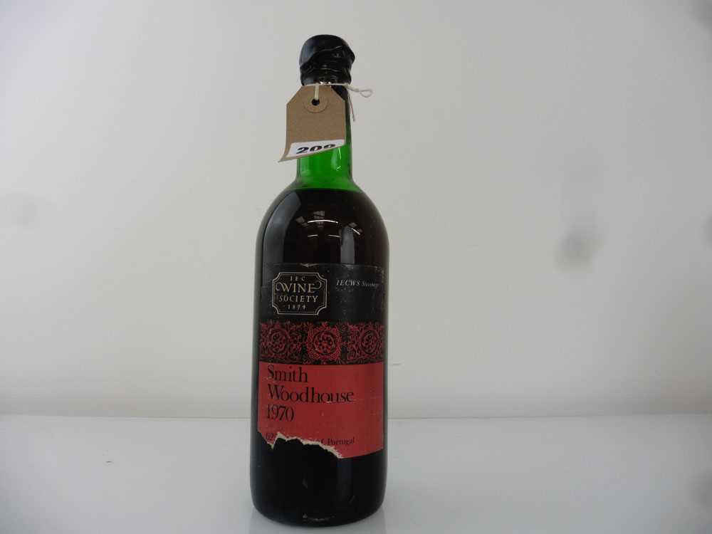 A bottle of The Wine Society Smith Woodhouse 1970 Vintage port (Note label incomplete)(ullage