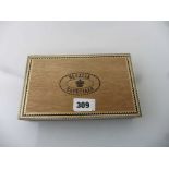 A wooden box of 25 Marca Preferida Flor Fina Regalia Especial cigars, 4.5"