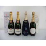 +VAT 4 bottles of Champagne 75cl, 2x Taitinger Brut Reserve, 1x Laurent Perrier La Cuvee Brut with