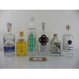+VAT 6 various bottles of Gin, 1x Stillgarden Social Dublin Dry Gin 41% 70cl, 1x Oakhurst London Dry
