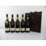 5 bottles of Blandy's Duke of Sussex Dry Madeira with a wooden 3 bottle carrier box 19% 75cl