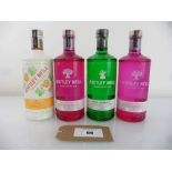 +VAT 4 bottles of Whitley Neill Gin 43% 70cl, 1x Mango & Lime, 2x Pink Grapefruit & 1x Aloe &