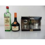 3 bottles, 1x Drioli Sambuca Italy 40% 70 proof 74cl 25.9 fl oz, 1x La Belle Orange Cognac &