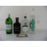 +VAT 4 various bottles of Gin, 1x Hapusa Himalayan Dry Gin from India 43% 70cl, 1x Levin Down