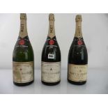 3 old Magnums of Moet & Chandon Champagne, 1x Brut Imperial & 2x Premiere Cuvee 150cl