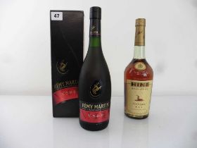 2 bottles of Cognac, 1x Remy Martin VSOP Fine Champagne with box 40% 70cl & 1x Hine Signature Fine