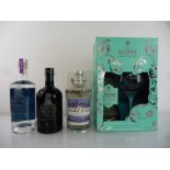 +VAT 4 bottles of Gin, 1x Bloom London Dry Gin with box & glass 40% 70cl, 2x Hooting Owl Signature