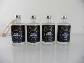 +VAT 4 bottles of "Get Married" Award winning Gin from Estonia 44% 50cl (Note VAT added to bid