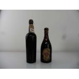 2 old bottles, 1x W & A Gilbert Ltd Port no label (Note ullage top shoulder) & 1x Bass Prince of