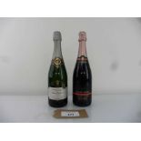 +VAT 2 bottles of English Sparkling, 1x Camel Valley Cornwall 2017 Brut & 1x Chapel Down Rose