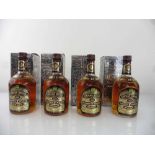 4 bottles of Chivas Regal 12 year old blended Scotch Whisky circa 1970s with boxes 75 proof 26 2/3