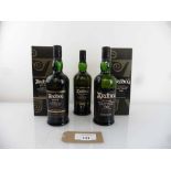 +VAT 3 bottles of Ardbeg Ultimate Islay Single Malt Scotch Whisky, 1x Corryvreckan 57.1% 70cl, 1x AN