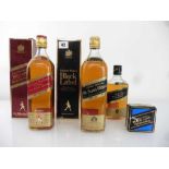 3 various old bottles of Johnnie Walker old Scotch Whisky circa 1980's, 1x Red Label with box 40%